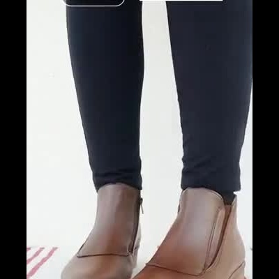 Bota Confortável em Pele Elástico Castanha Drakart