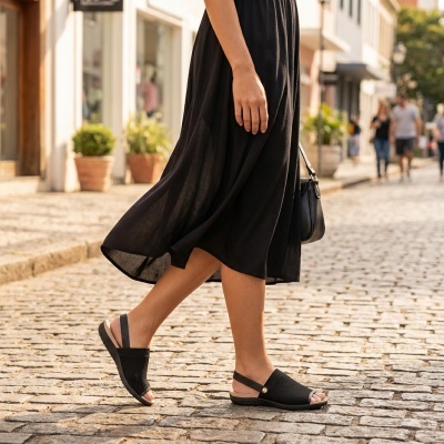 Sandália Confortável Modare Preta Knit