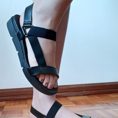 Sandália Elásticos Preta Beira Rio