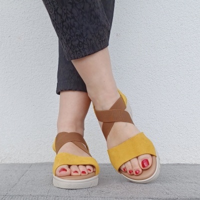 Sandália Confortável Anatómica Valéria's Ocre