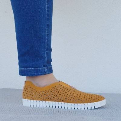 Sapatilha Confortável Pele Love Comfort Laranja (pés magros) Sapatilha Confortável Pele Love Comfort Laranja (pés magros)