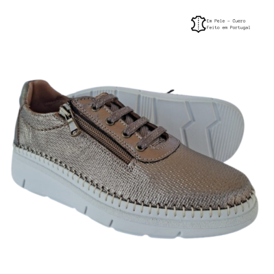 Sapatilhas Confortáveis em Pele Bronze Love Comfort