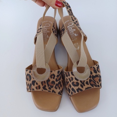 Sandália Confortável Anatómica Valéria's Leopardo