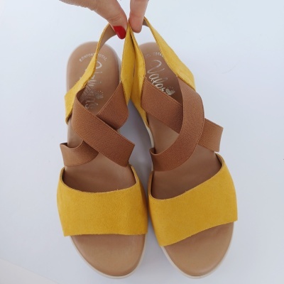 Sandália Confortável Anatómica Valéria's Ocre