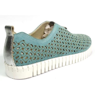 Sapatilha Confortável Pele Love Comfort Azul (pés magros)