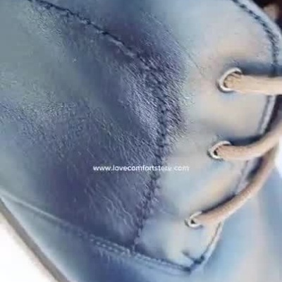 Bota Confortável em Pele Atacadores Azul Tupie