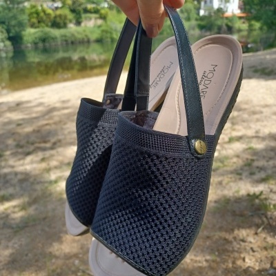 Sandália Confortável Modare Preta Knit