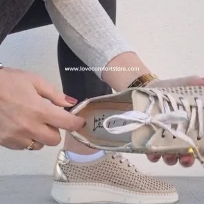 Sapatilhas Anatómicas em Pele Beje Love Comfort