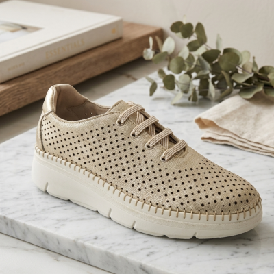 Sapatilhas Anatómicas em Pele Platinum Love Comfort