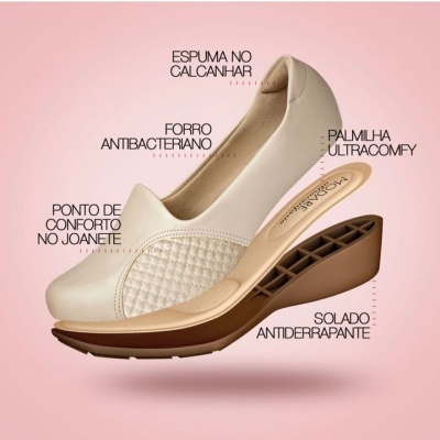 Sapato Confortável Modare Beje Sapato Confortável Modare Beje
