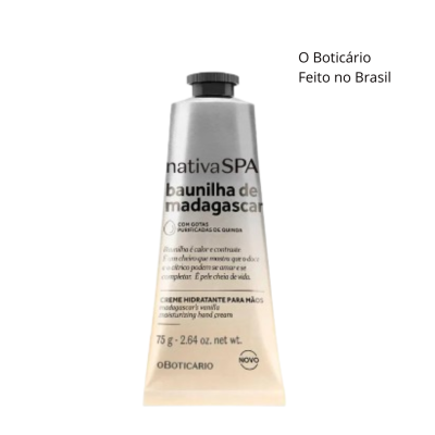 Creme de Mãos Nativa Spa Baunilha de Madagascar, 75g