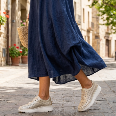 Sapatilhas Anatómicas em Pele Platinum Love Comfort