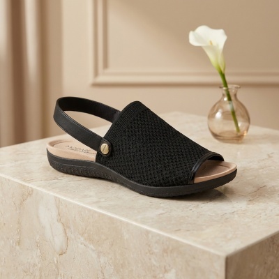 Sandália Confortável Modare Preta Knit