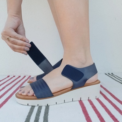 Sandália Confortável Pele Blu Sandal Azul