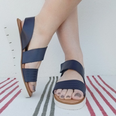 Sandália Confortável Pele Blu Sandal Azul