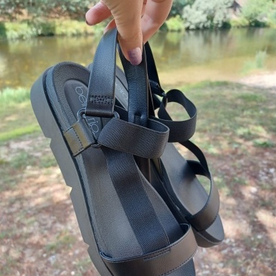 Sandália Elásticos Preta Beira Rio