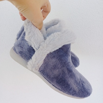 Pantufa Confortável Felpuda Azul