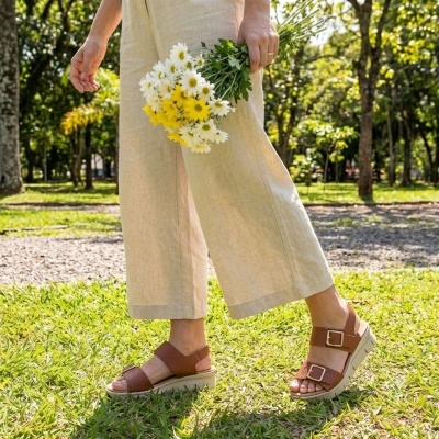 Sandália Confortável Anatómica Castanha Valéria's