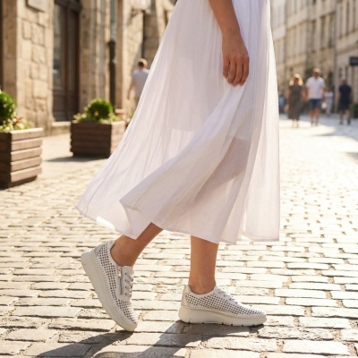 Sapatilhas Anatómicas em Pele Branca Love Comfort