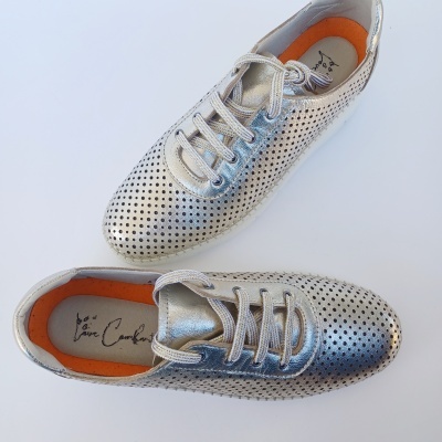 Sapatilha Confortável Anatómica Pele Prata Sapatilha Confortável Anatómica Pele Prata