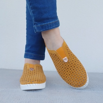 Sapatilha Confortável Pele Love Comfort Laranja (pés magros) Sapatilha Confortável Pele Love Comfort Laranja (pés magros)