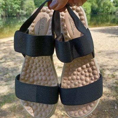 Sandália Confortável Elástico Modare