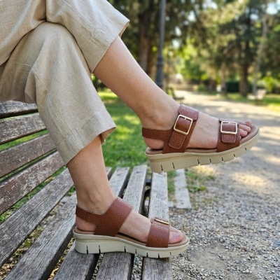 Sandália Confortável Anatómica Castanha Valéria's