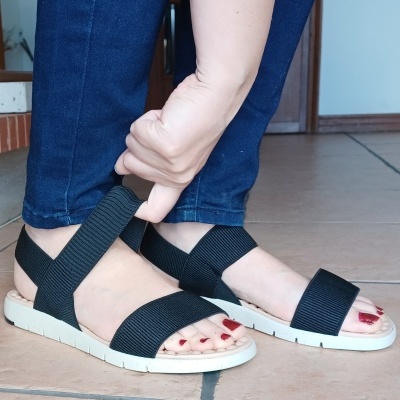 Sandália Confortável Elástico Modare