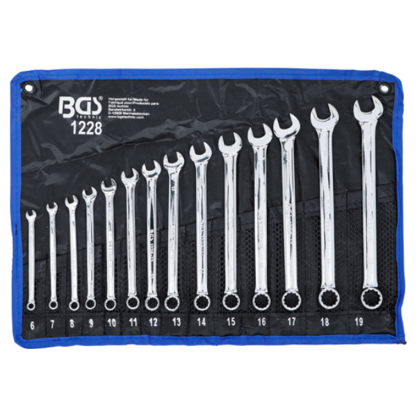 Chaves combinadas | extra longas | 6 - 19 mm | 14 peças