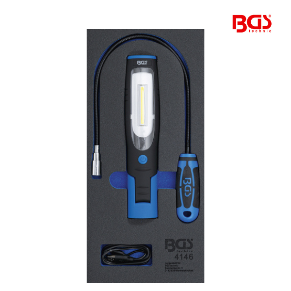 Lanterna de mão e recolhedor magnético com luz | 3 peças