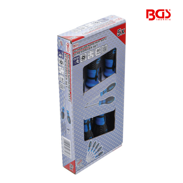 Jogo Torx com perfuração | T6 - T10 | 5 peças