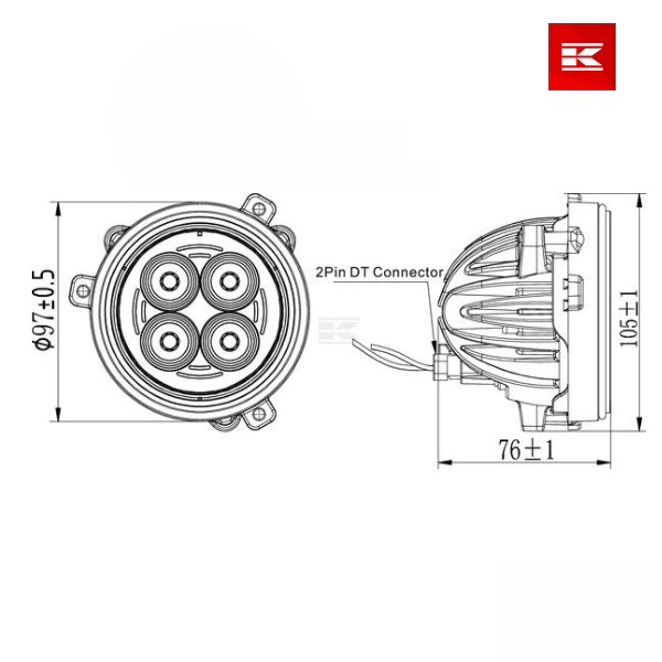 Luz de trabalho LED, 40W, 4800lm