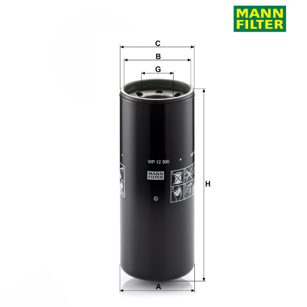 Filtro de óleo MANN WP12300