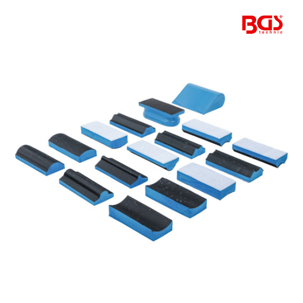 Jogo de blocos de lixamento com fita aderente | 16 peças