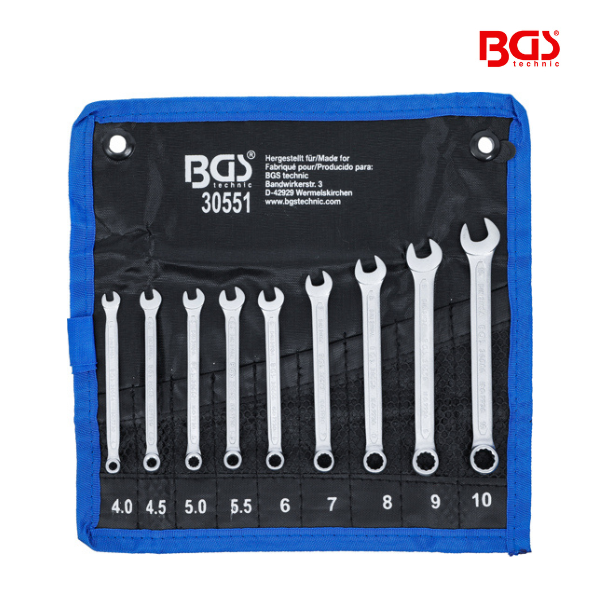 Chaves combinadas | 4 - 10 mm | 9 peças