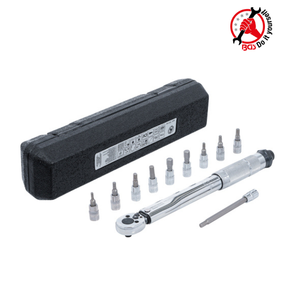 Conjunto de chave dinamométrica 1/4" | 2 - 24 Nm | 11 peças