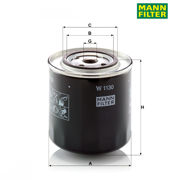 Filtro de óleo MANN W 1130