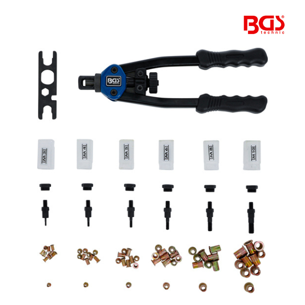 Alicate de porca de rebite | M3 - M10 | 68 peças