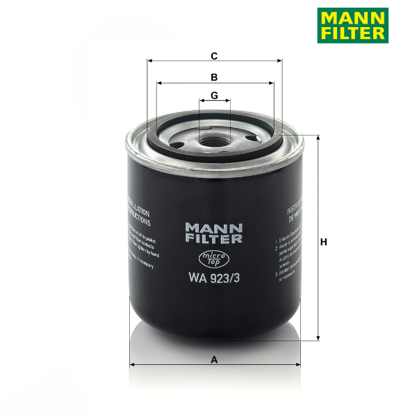 Filtro refrigeração MANN WA923/3