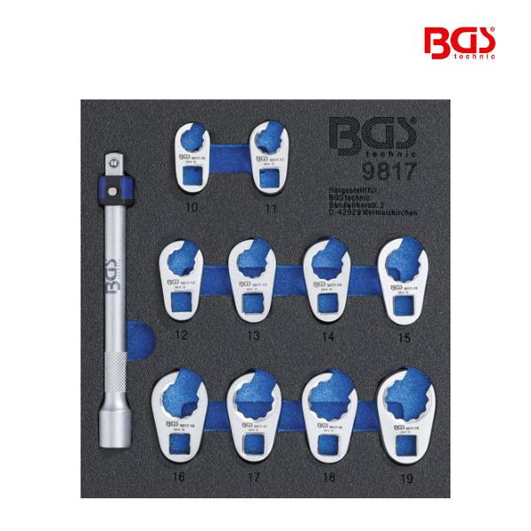 Chaves pé de galo 10 - 19 mm |  3/8"  | 11 peças