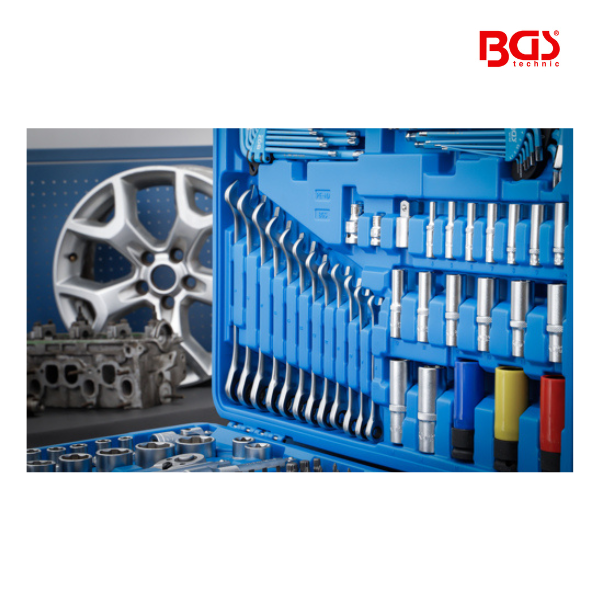 Jogo de chaves de caixa perfil Ondulado | 1/4"/ 3/8"/ 1/2"| 218 peças