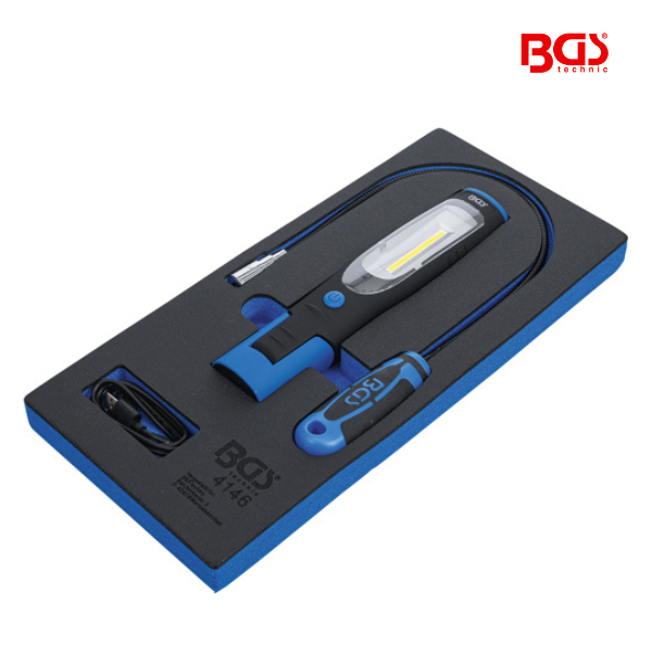 Lanterna de mão e recolhedor magnético com luz | 3 peças