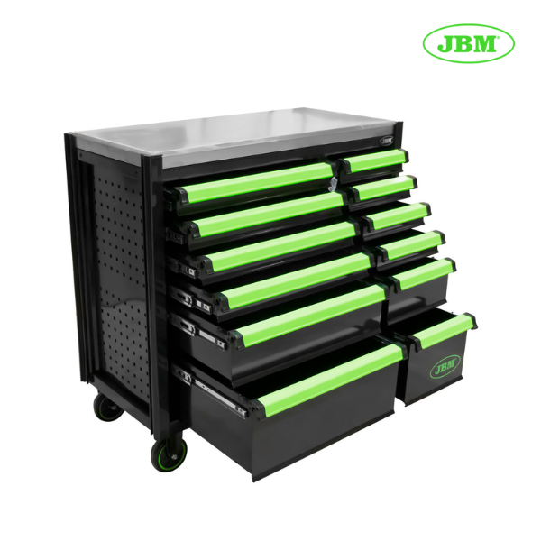 Carrinho de ferramentas XL com 12 gavetas | Verde