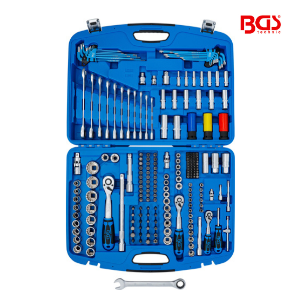 Jogo de chaves de caixa "Gear Lock" | 1/4"-3/8"-1/2"| 218 peças