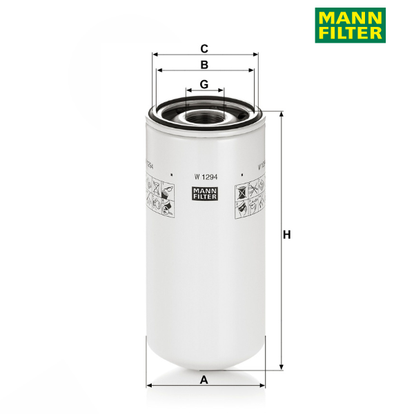Filtro de óleo MANN W1294