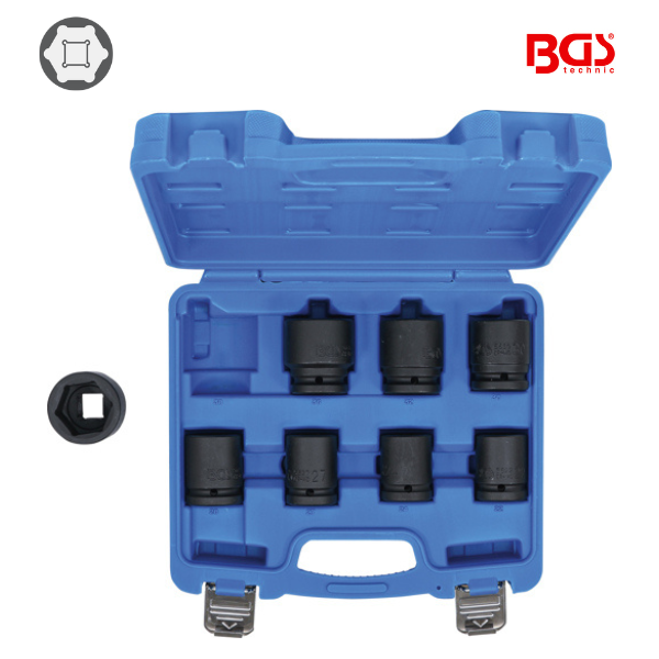 Chaves de caixa de impacto 3/4" | 22 - 38 mm | 8 peças