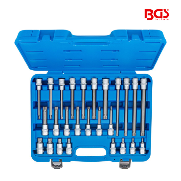 Conjuntos chaves de caixa bits 12 faces (XZN) | 26 peças