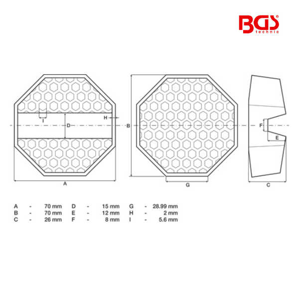 Base de borracha | para macaco | 70 x 70 x 26 mm