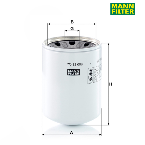 Filtro hidráulico MANN WD13008x
