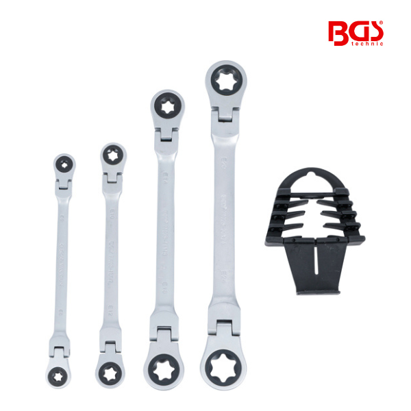 Jogo de chaves com roquete Torx | E6 - E24 | 4 peças